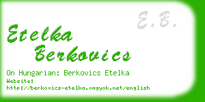 etelka berkovics business card